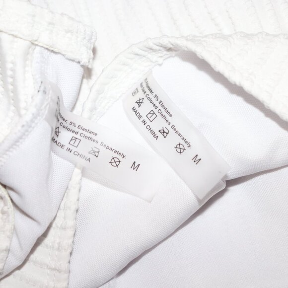 High waisted, strapless white two-piece swimsuit size Medium - Picture 2 of 5